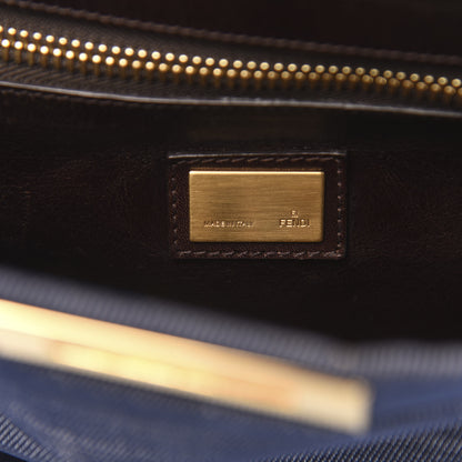 Fendi Denim Medium Peekaboo Iconic Satchel Blue 7 of 13