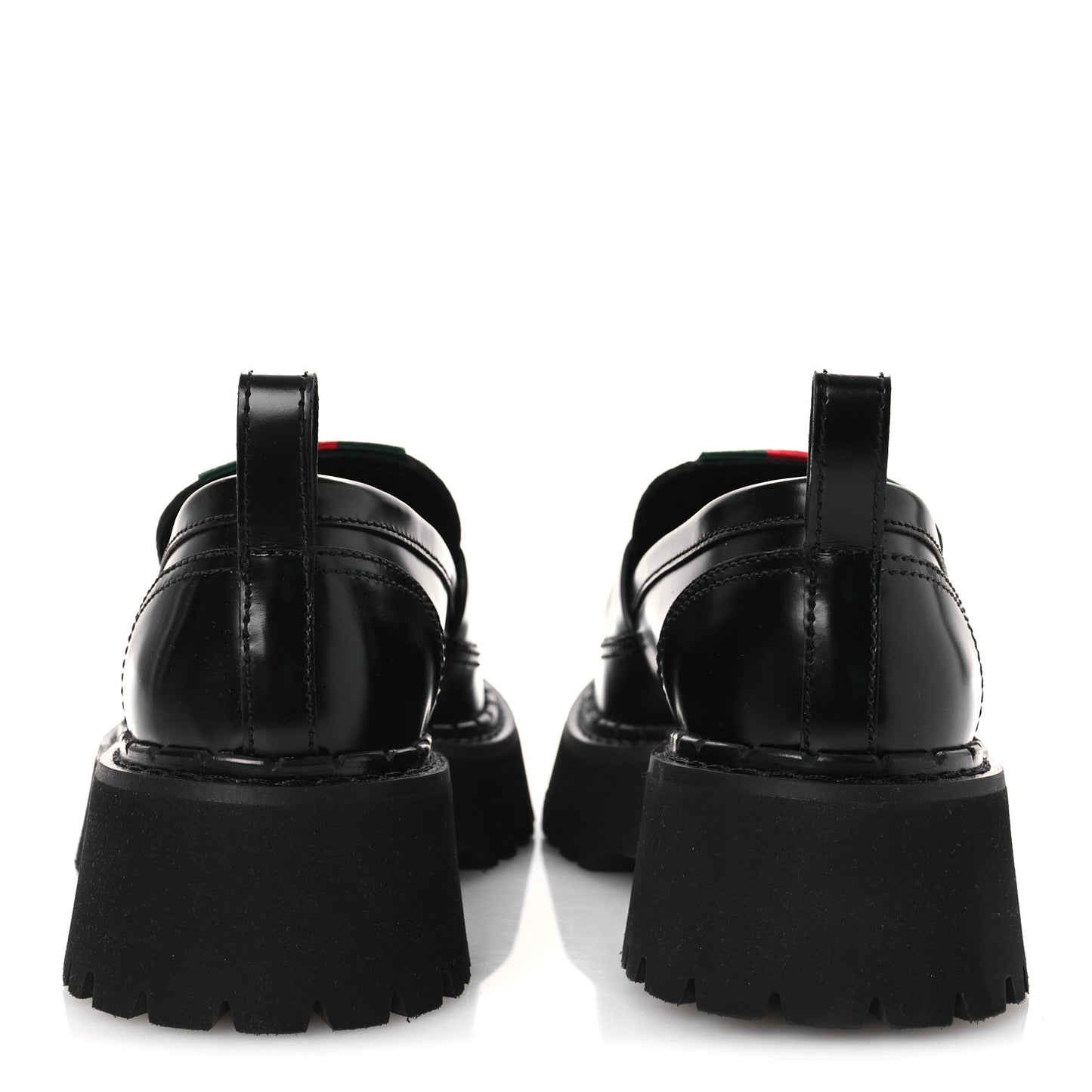 Spice Lux Womens Thea Web 20mm Platform Loafers 37 Black