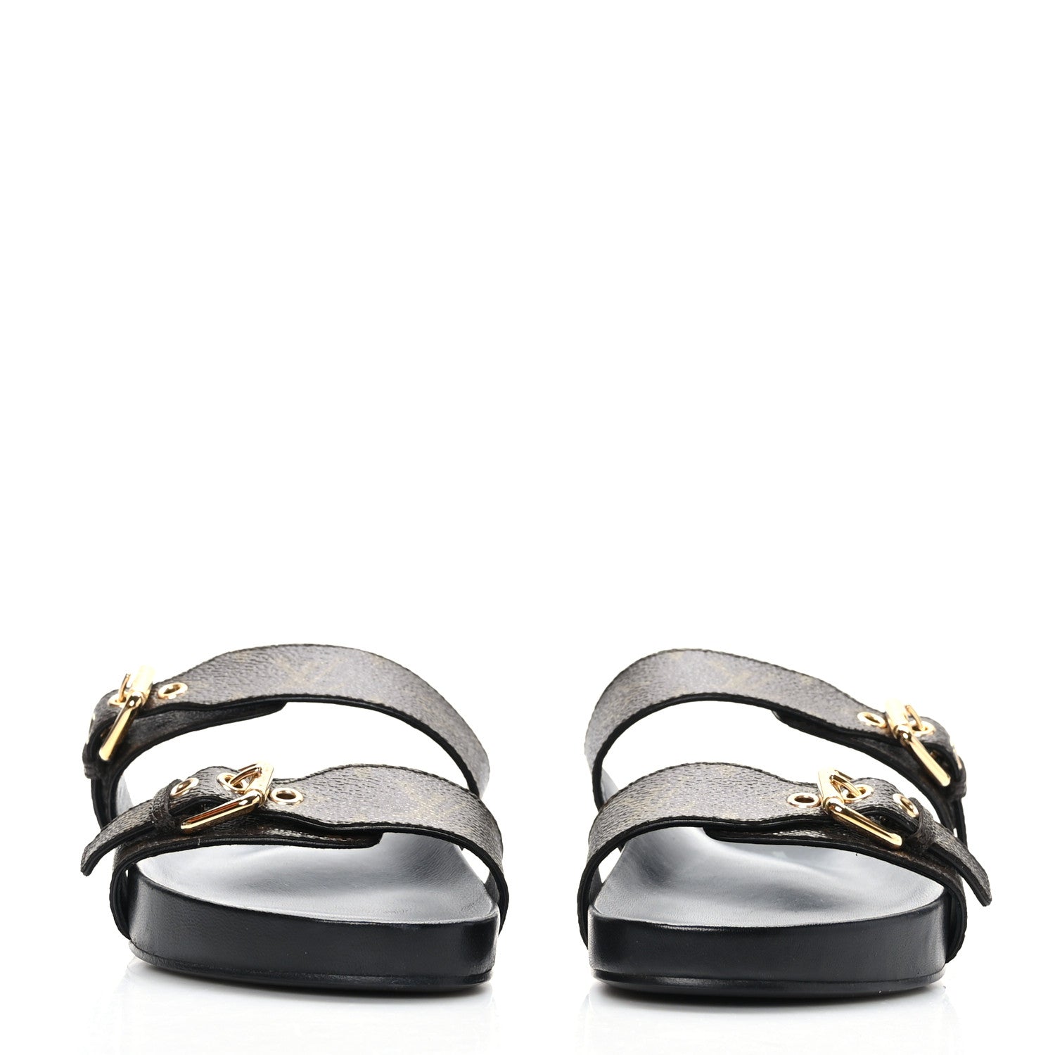 Louis Vuitton Monogram Bom Dia Mule Sandals 38 Black 2 of 8