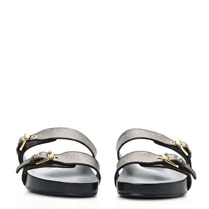 Louis Vuitton Monogram Bom Dia Mule Sandals 38 Black 2 of 8