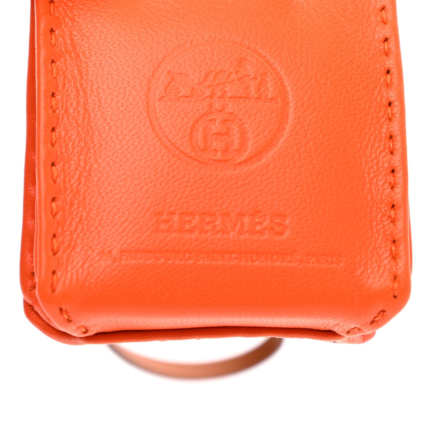 Hermes Milo Lambskin Swift Shopping Bag Charm Feu Gold 3 of 3