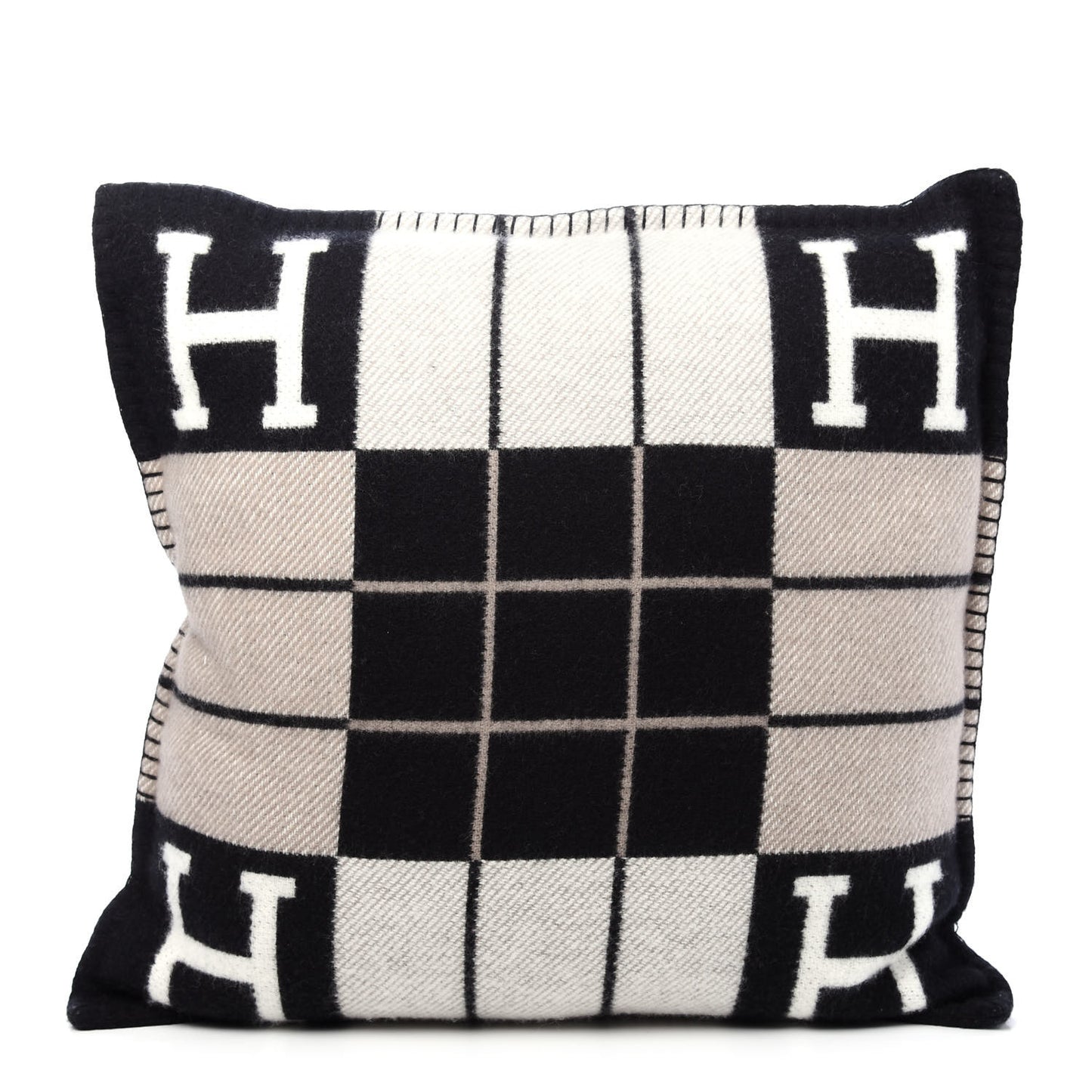 Wool Cashmere Avalon III Pillow PM Ecru Black