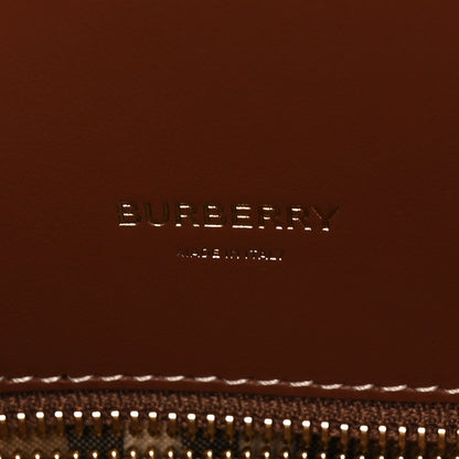 Burberry Calfskin Vintage Check Medium Two Handle Title Bag Black 6 of 9
