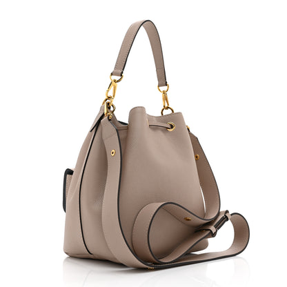 Louis Vuitton Calfskin Lockme Bucket MM Greige 3 of 9