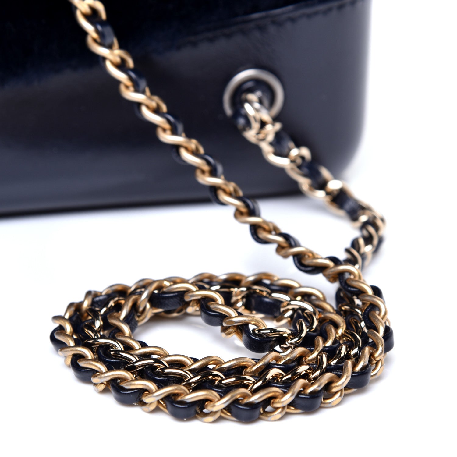 Chanel Shearling Small Gabrielle Backpack Navy 9 of 10