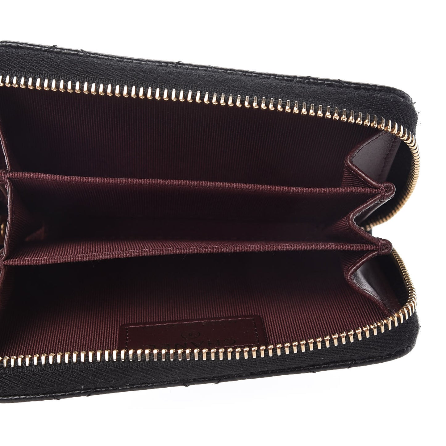 Caviar Quilted Zip Coin Purse Black