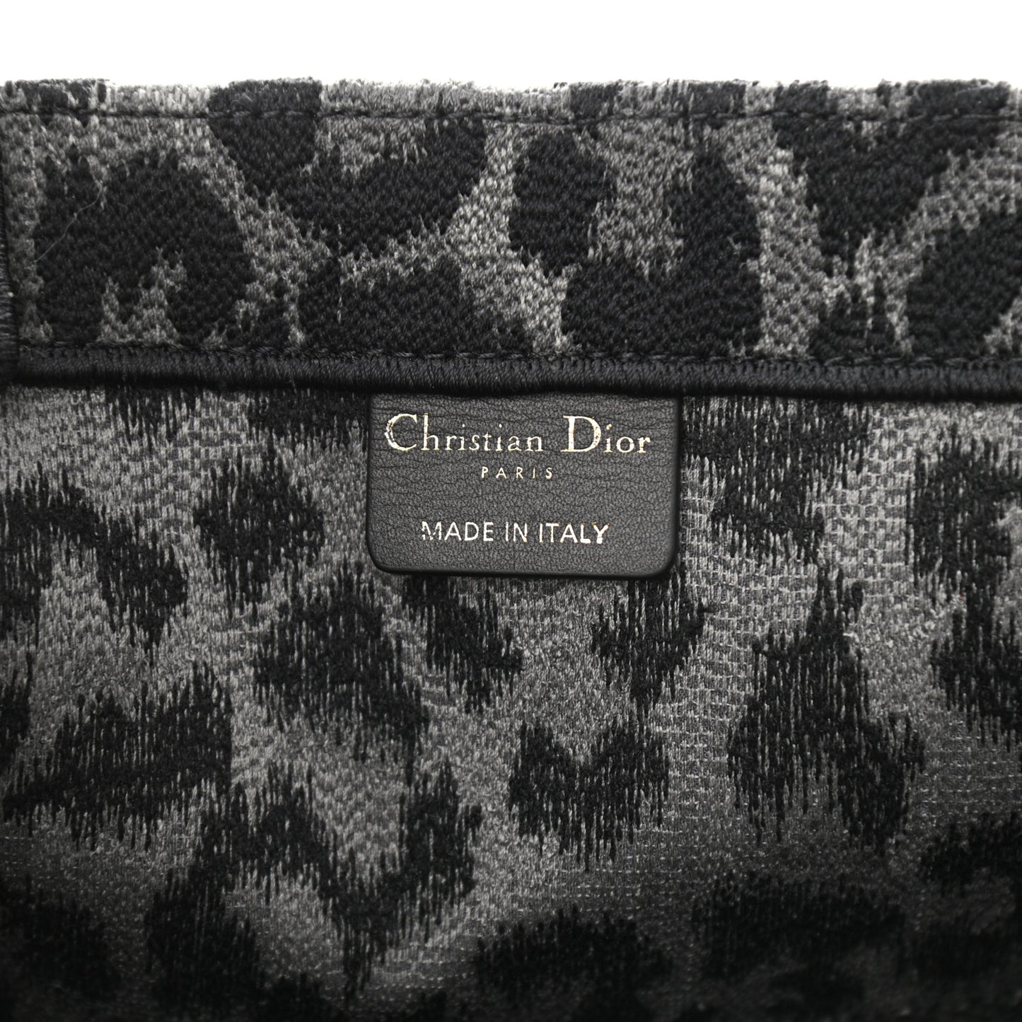 Canvas Embroidered Large Leopard Book Tote Grey