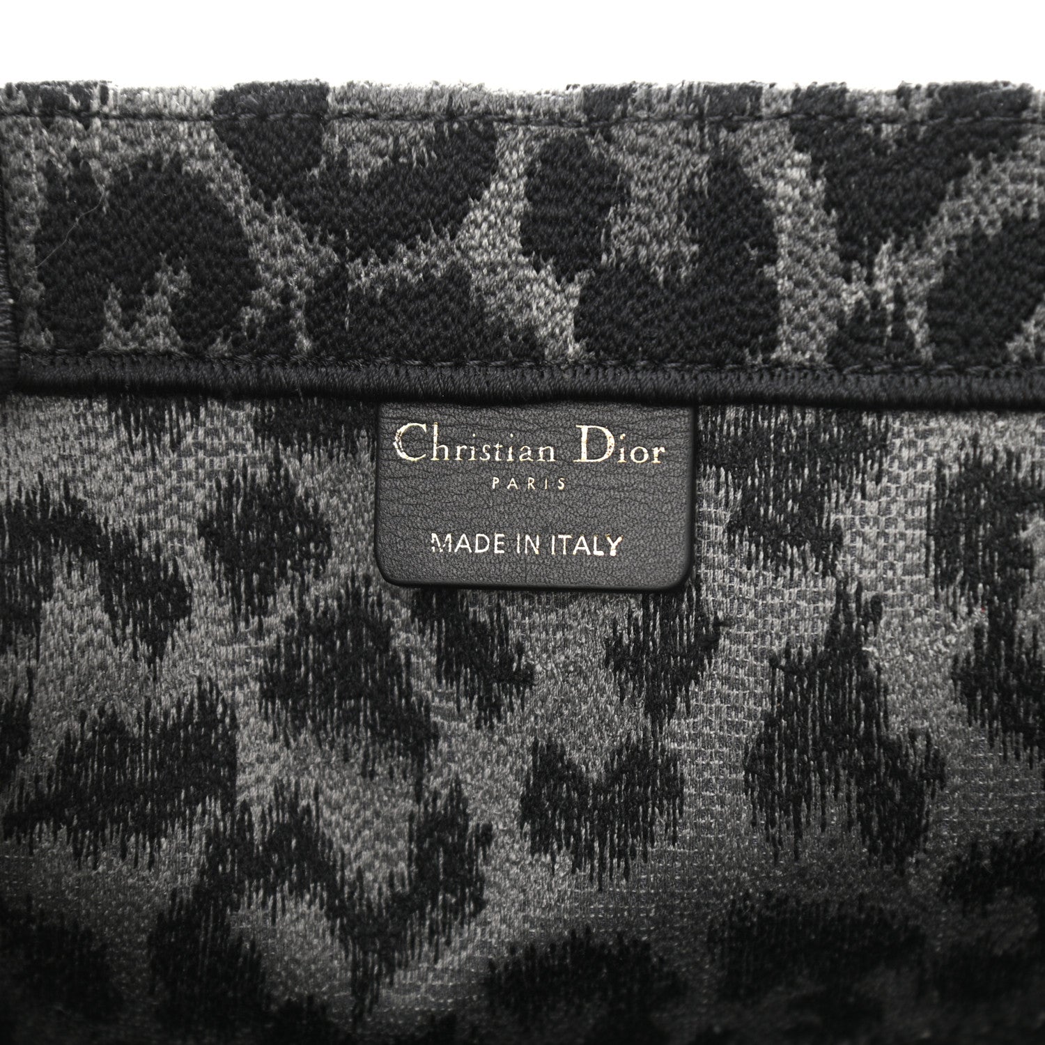 Christian Dior Canvas Embroidered Large Leopard Book Tote Grey 6 of 10
