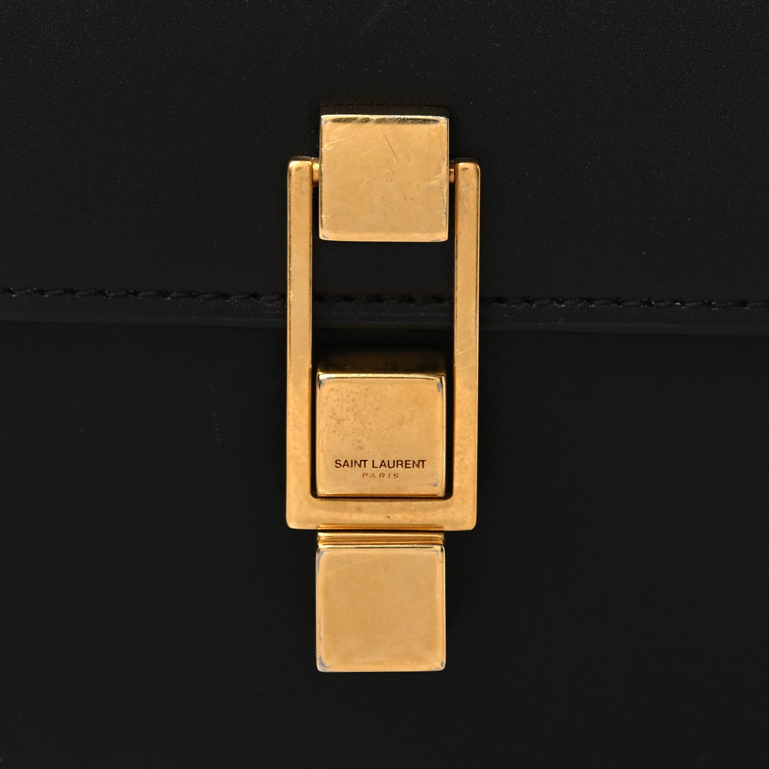 Saint Laurent Smooth Calfskin Carre Satchel Black 7 of 14