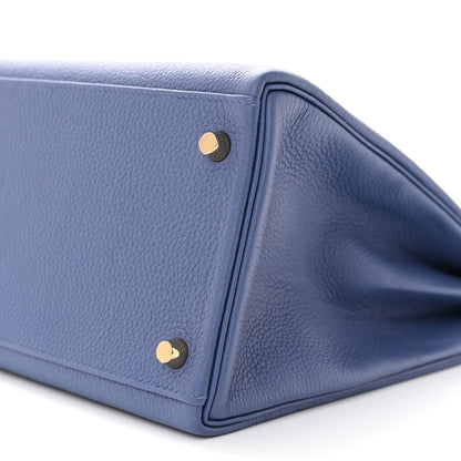 Hermes Togo Kelly Retourne 35 Bleu Brighton 10 of 11
