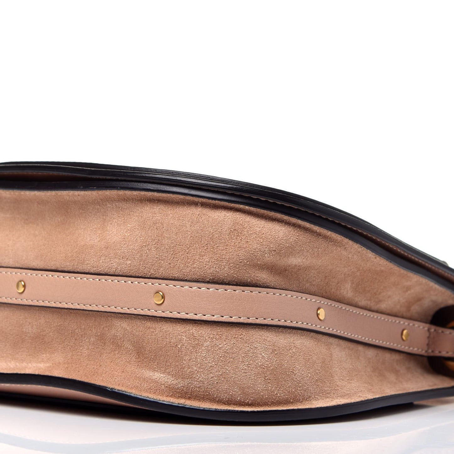 Calfskin Suede Medium Nile Bracelet Bag Biscotti Beige