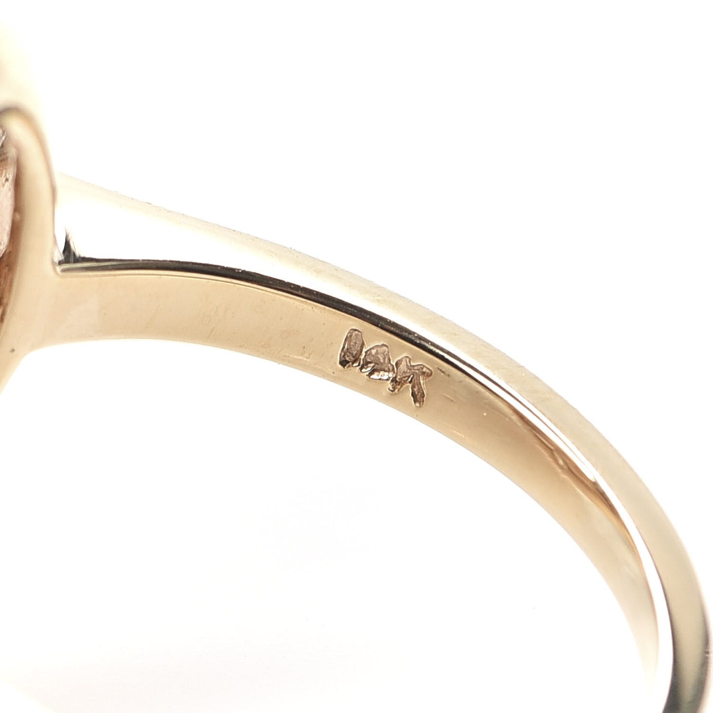 18K Yellow Gold Citrine Round Circle Ring 50 5.5