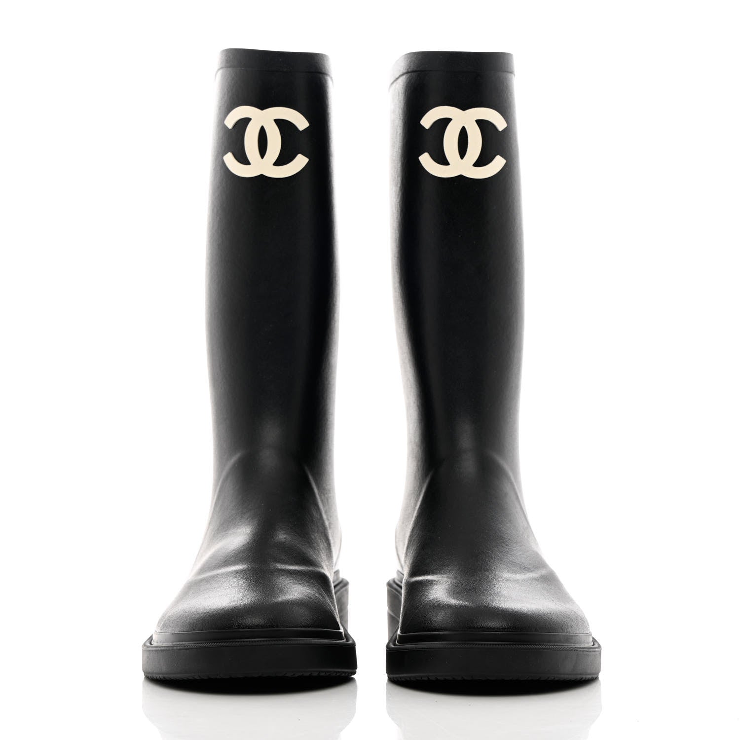 Chanel Caoutchouk CC High Boots 39 Black 2 of 12