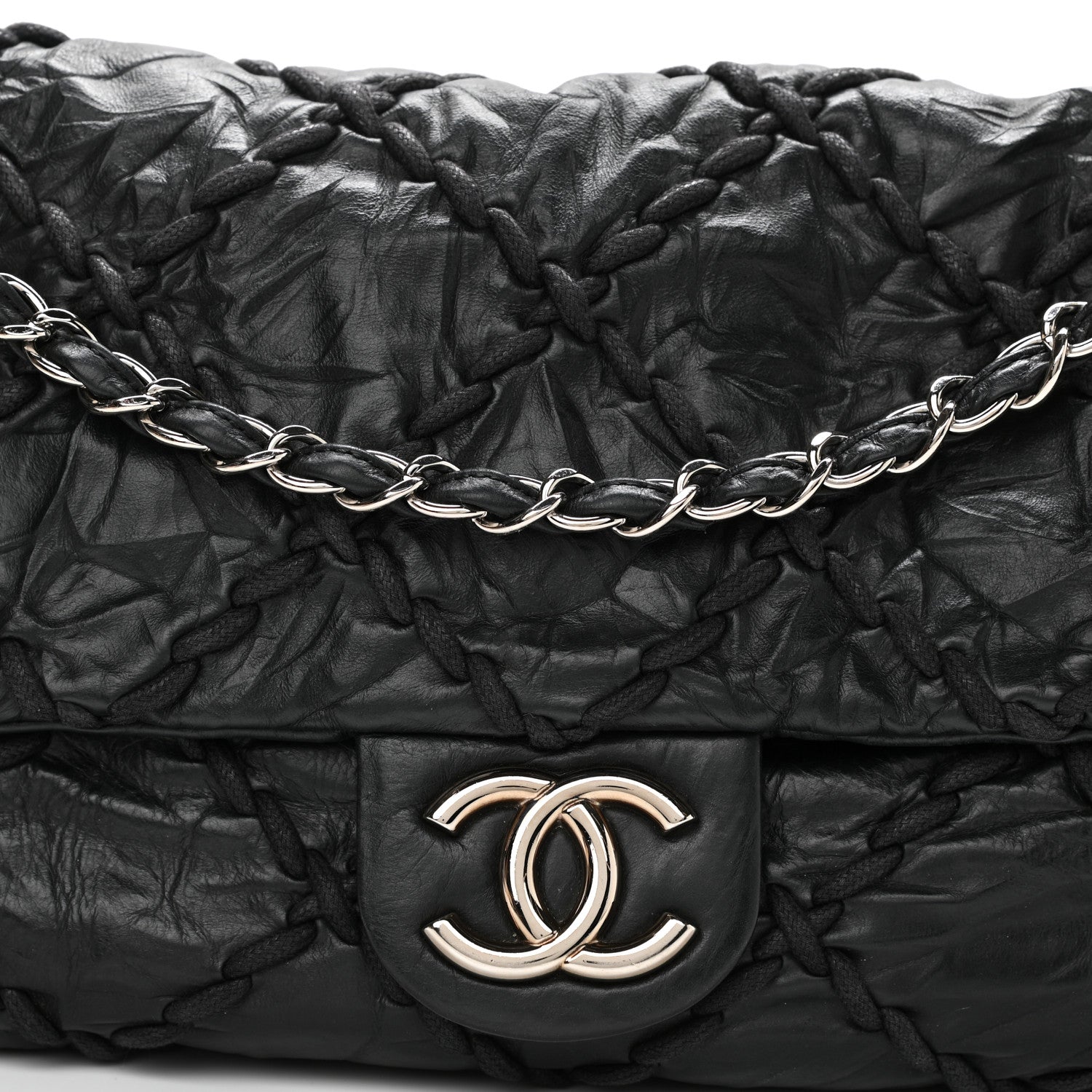 Chanel Calfskin Ultra Stitch Oversize Flap Black 9 of 12