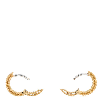 Roberto Coin 18K Yellow Gold Diamond Symphony Braided Huggie Hoop Earrings 3 of 5