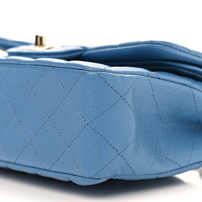 Chanel Caviar Quilted Small Double Flap Blue 9 of 9