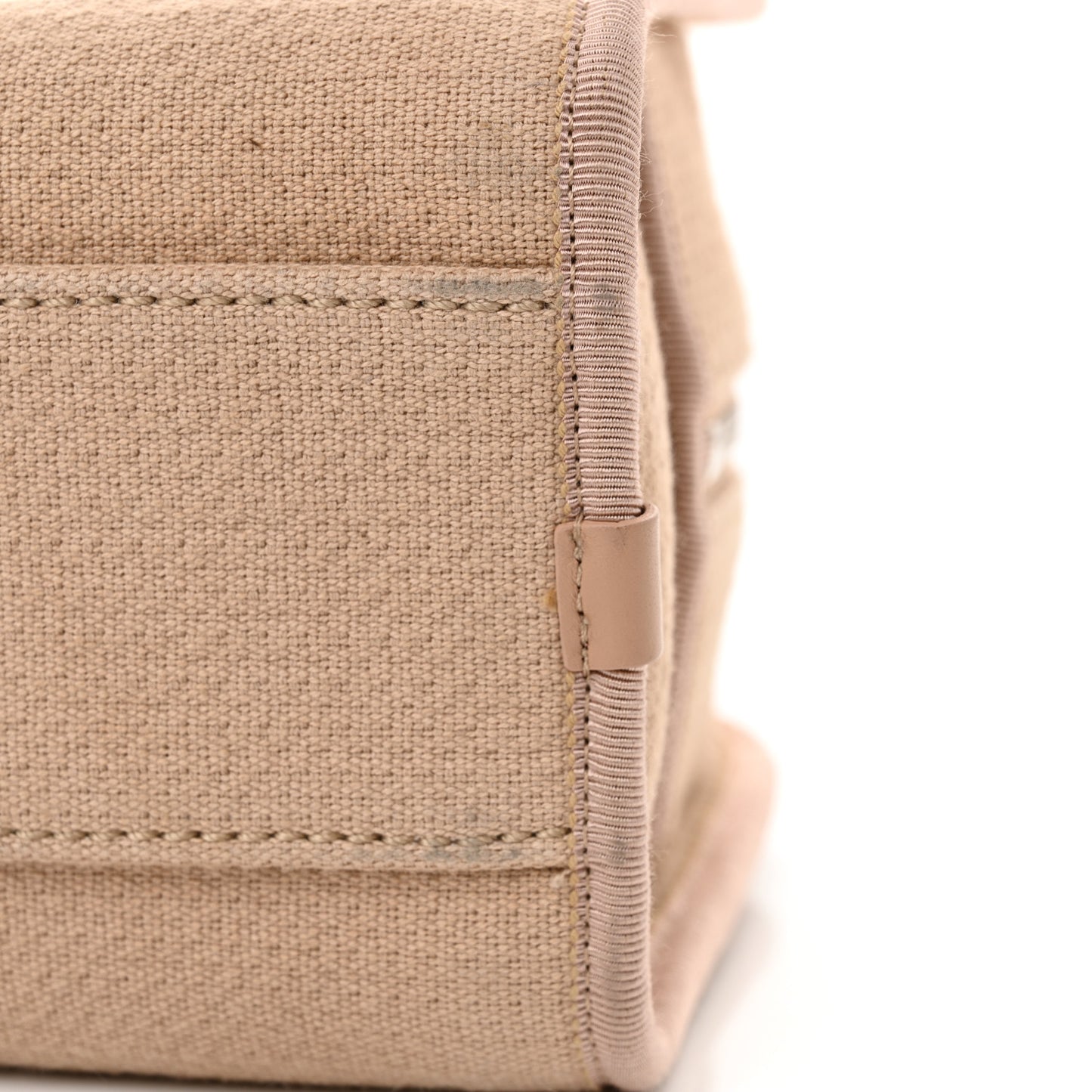 Canvas Deauville Small Bowling Bag Beige