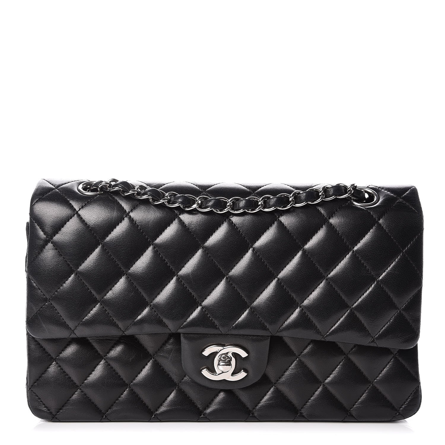 Chanel Lambskin Quilted Medium Double Flap Bag Black 1 of 27