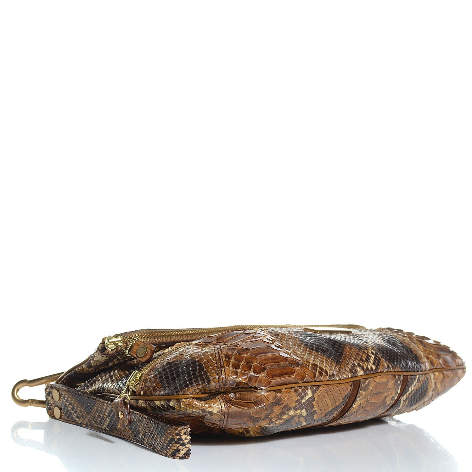 Jimmy Choo Python Marin Foldover Clutch Brown 4 of 6