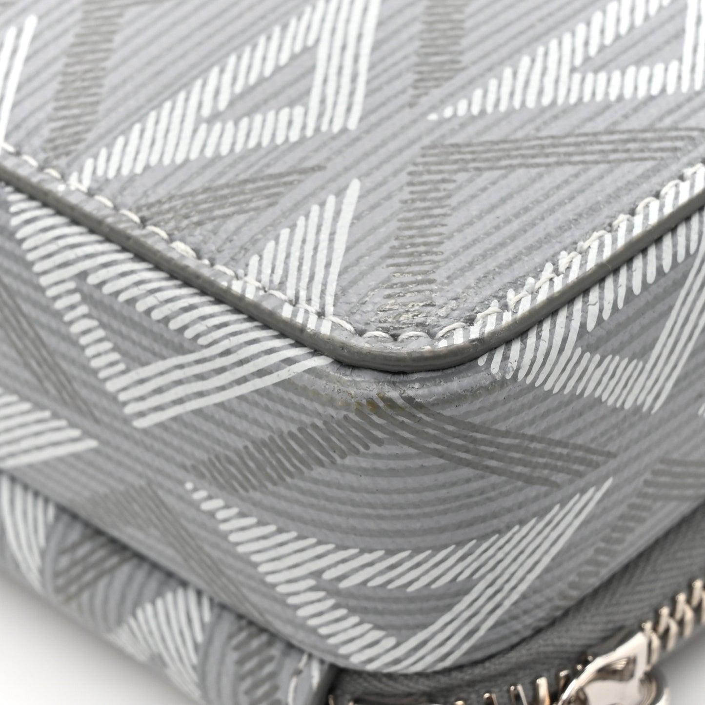 Coated Canvas CD Diamond Messenger Pouch Grey
