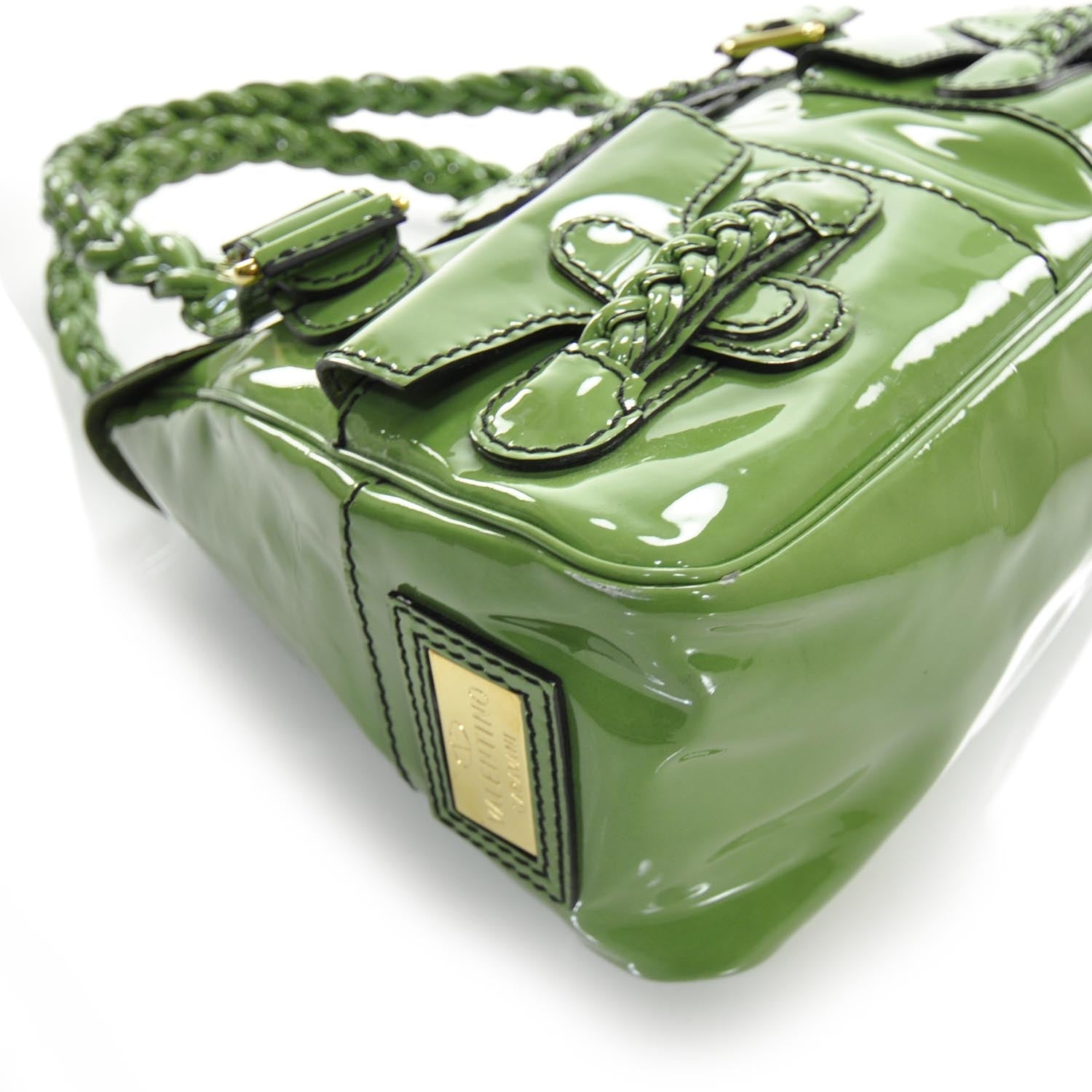 Valentino Garavani Patent Large Histoire Green 5 of 10