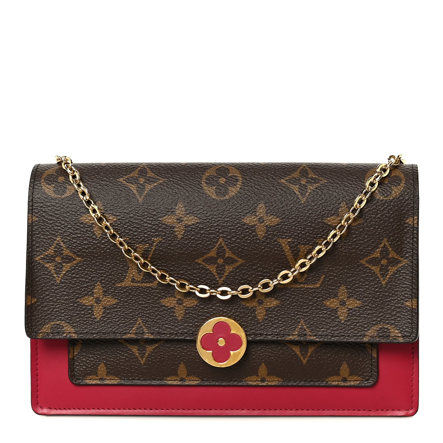 Louis Vuitton Monogram Flore Chain Wallet Fuchsia 1 of 10