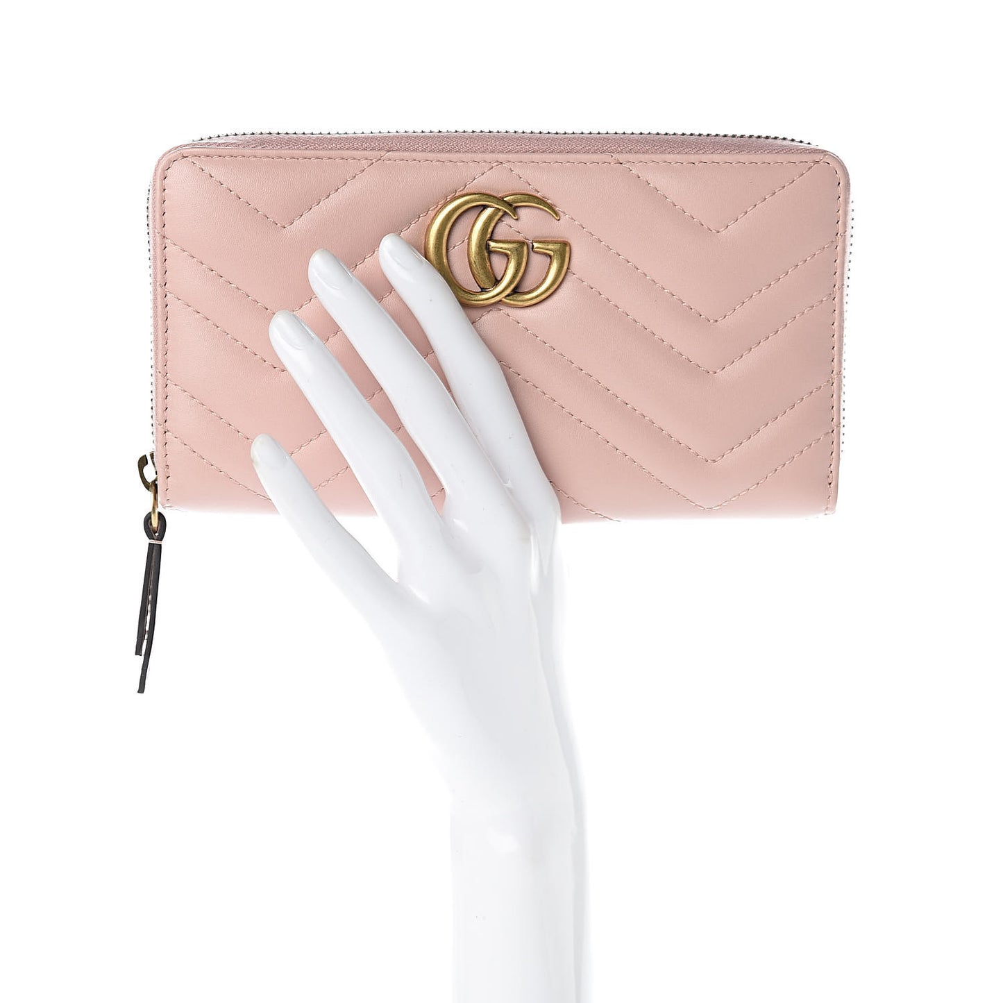 Calfskin Matelasse GG Marmont Zip Around Wallet Perfect Pink