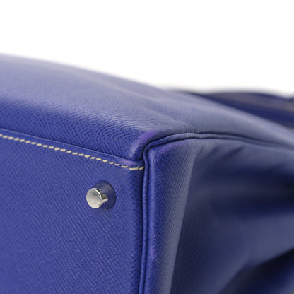 Hermes Epsom Candy Kelly Retourne 35 Bleu Electrique Mykonos 10 of 18