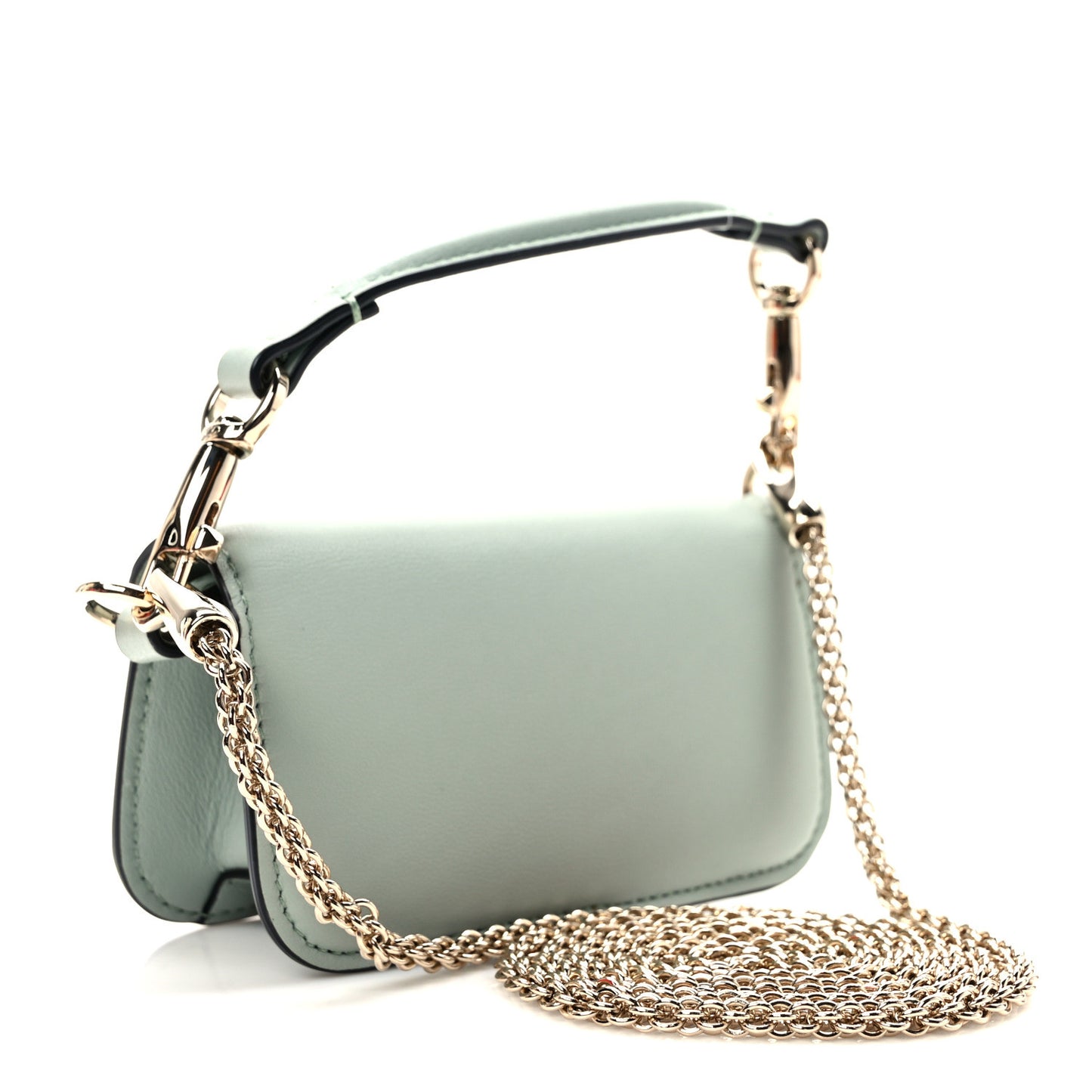 Calfskin Crystal Vlogo Micro Loco Shoulder Bag Morning Dew