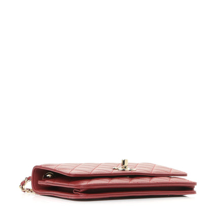 Chanel Lambskin Quilted Trendy CC Wallet On Chain WOC Red 4 of 12
