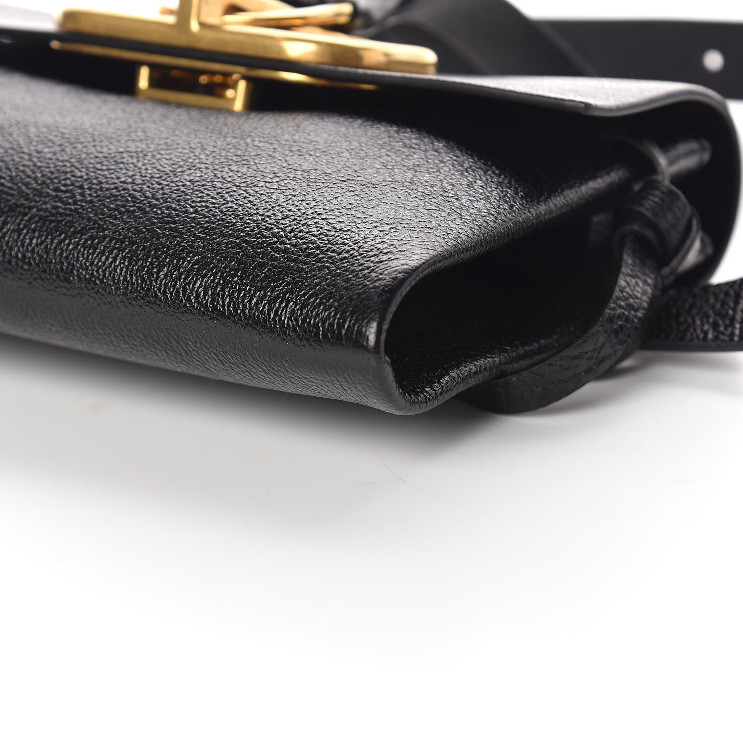 Valentino Garavani Textured Patent Calfskin VRing Belt Bag Black 6 of 9
