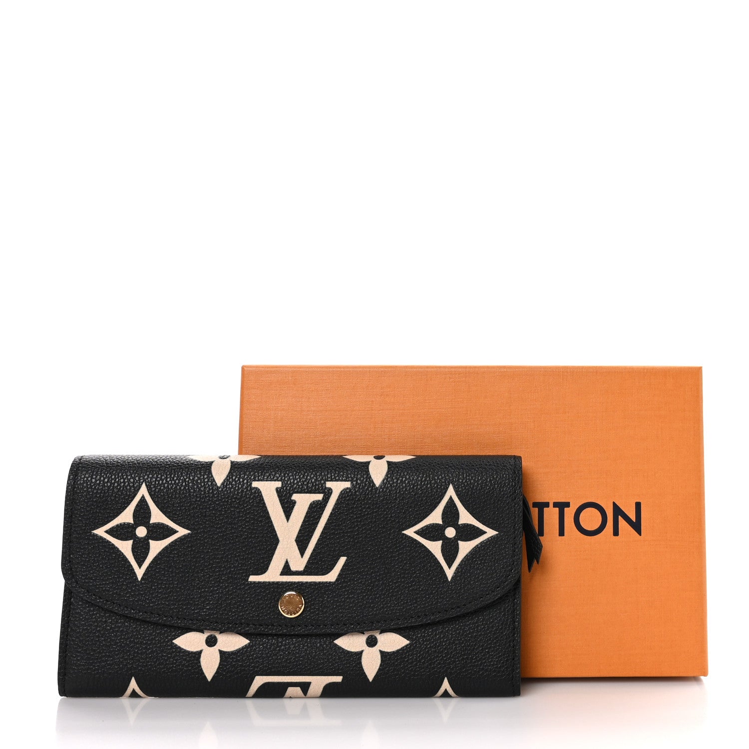 Louis Vuitton Empreinte Monogram Giant Emilie Wallet Black Beige 6 of 6