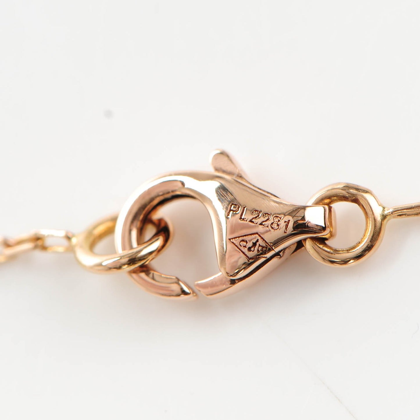 18K Pink Gold Mother Of Pearl Diamond Tortue Charm Bracelet Pink
