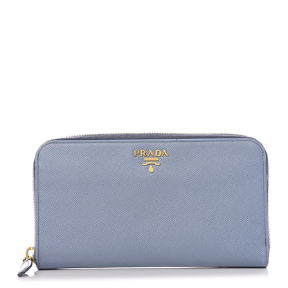Prada Saffiano Metal Zip Around Wallet Astrale 1 of 9