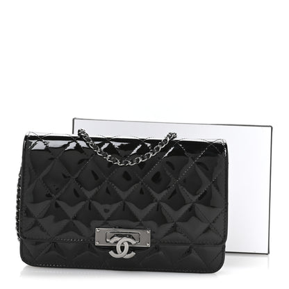 Chanel Patent Quilted Golden Class Wallet on Chain WOC Black 12 of 12