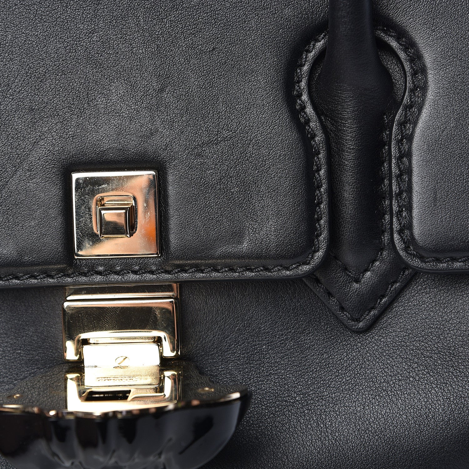 Versace Calfskin Medium Palazzo Empire Bag Black 14 of 16