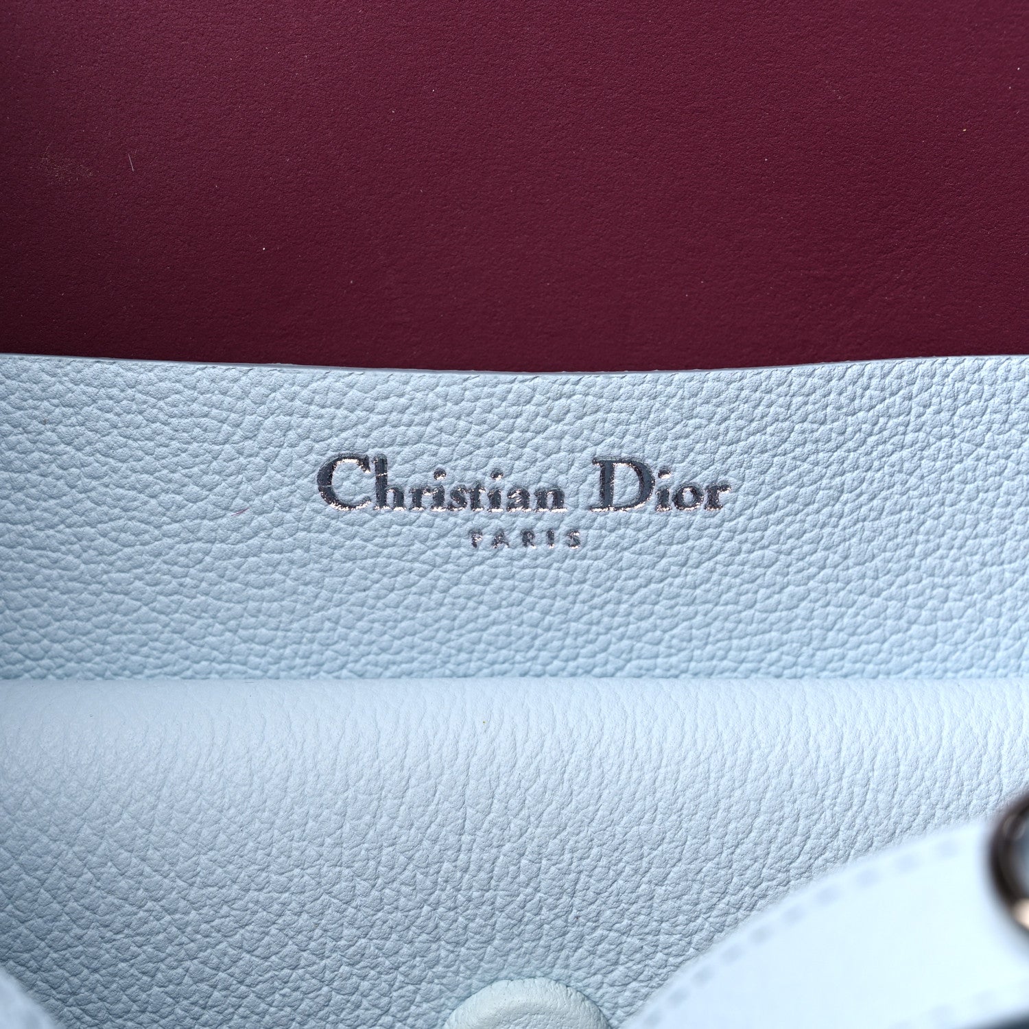 Christian Dior Supple Grained Calfskin Medium Open Bar Tote Light Blue 6 of 14