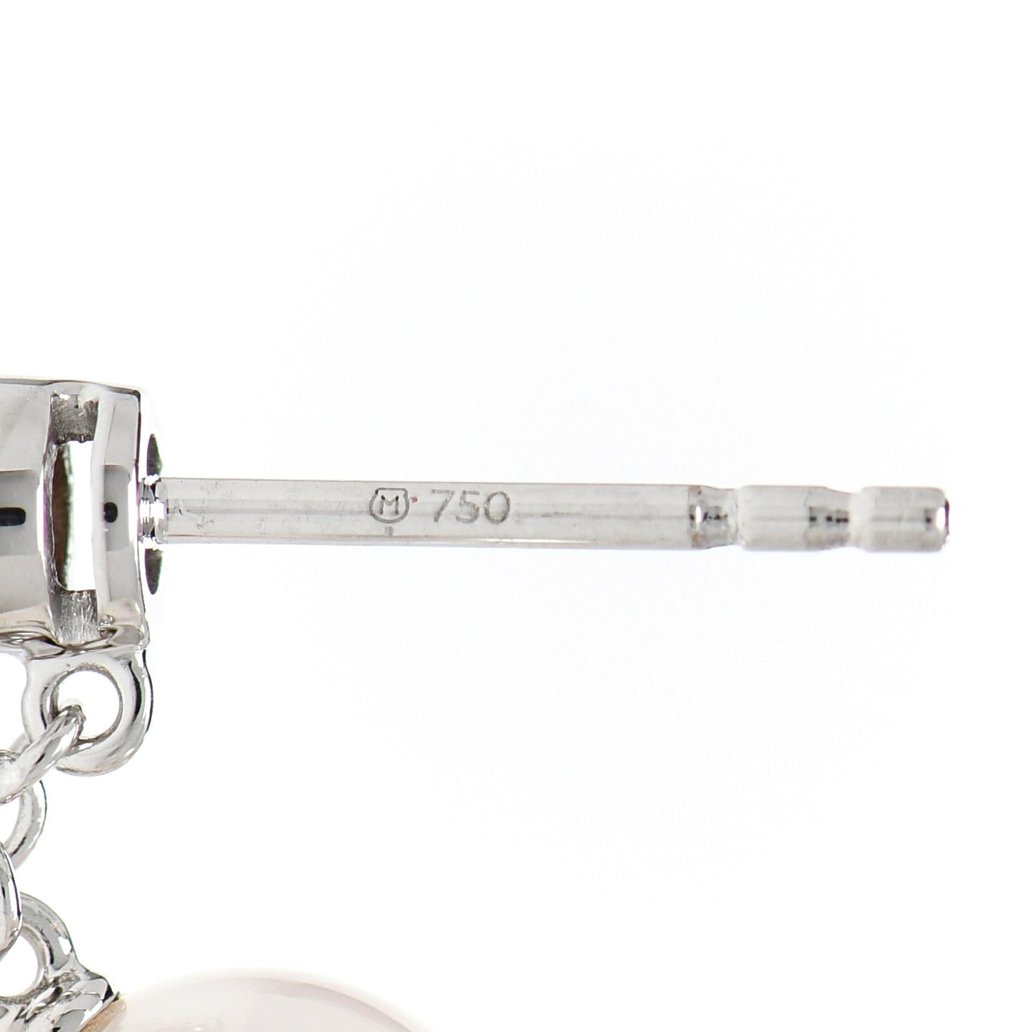 18K White Gold Diamond Akoya Pearl 8mm Classic Drop Earrings
