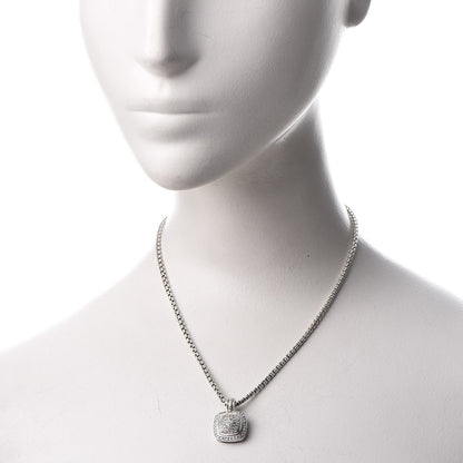 David Yurman Sterling Silver 14K Yellow Gold Pave Diamond 11mm Petite Albion Necklace 2 of 6