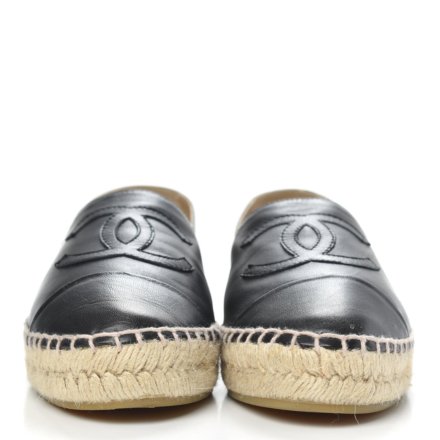 Chanel Lambskin CC Espadrilles 37 Black 2 of 9