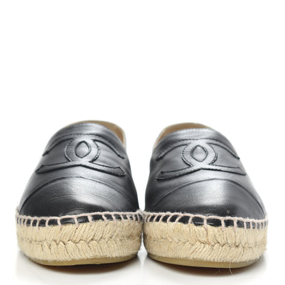 Chanel Lambskin CC Espadrilles 37 Black 2 of 9