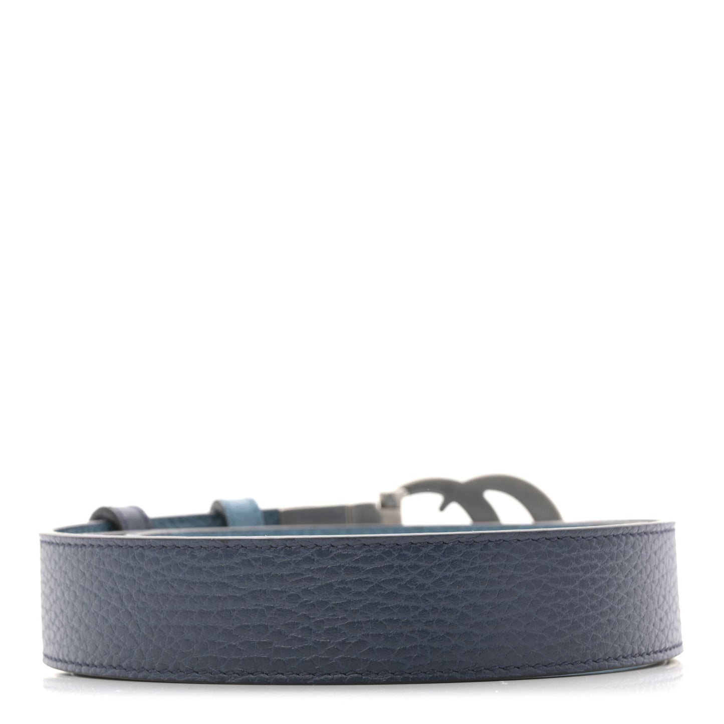Calfskin Double G Reversible 37mm Belt 85 34 Petroleum Blue