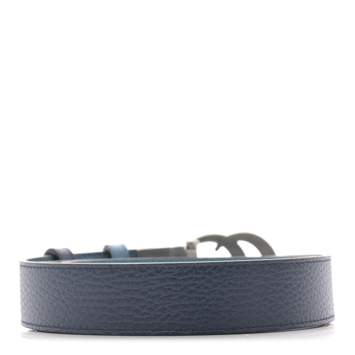 Gucci Calfskin Double G Reversible 37mm Belt 85 34 Petroleum Blue 2 of 5