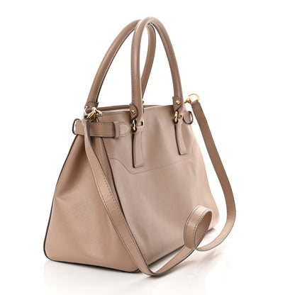 Salvatore Ferragamo Hammered Calfskin Batik Tote Quarzo 3 of 9
