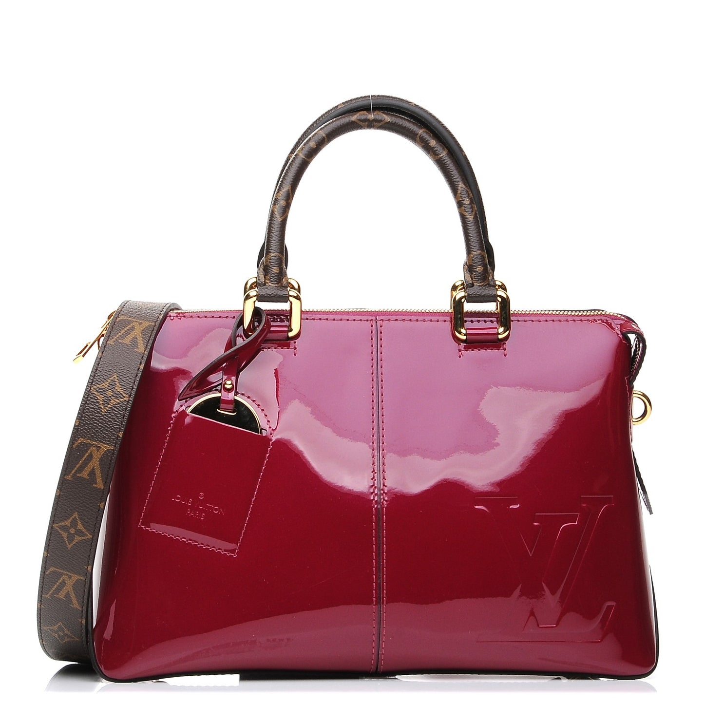 Patent Calfskin Miroir Tote Magenta