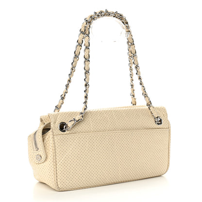 Chanel Calfskin Perforated 50's Satchel Beige 2 of 9
