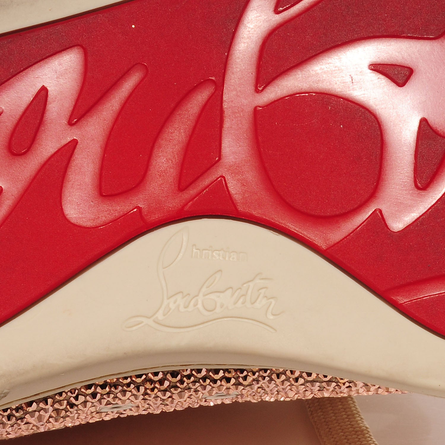 Christian Louboutin Suede Strass Embellished Louis Flat 39 Rose Antique 7 of 10