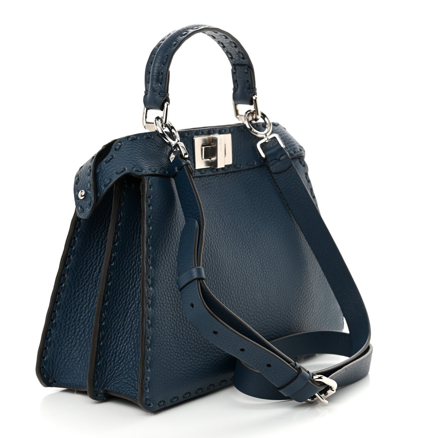 Cuoio Romano Selleria Chamois Small Peekaboo I SEE U Satchel Placca Argento