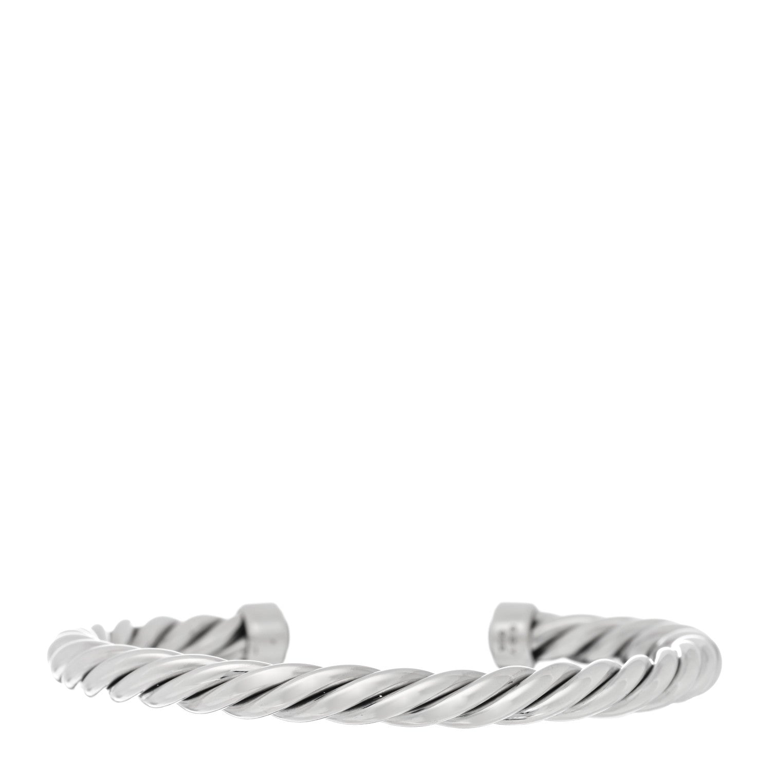 David Yurman Sterling Silver Onyx 6mm Cable Classic Cuff Bracelet 2 of 3