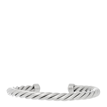 David Yurman Sterling Silver Onyx 6mm Cable Classic Cuff Bracelet 2 of 3